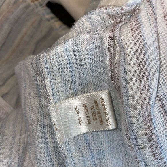 Liberty love crop top women’s size XL strips sleeveless ruffles pullover blouse - Picture 8 of 11